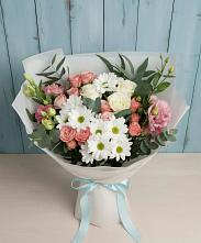 Букет цветов из:  Розы, Лизиантусы и Хризантемы в Незамаевской