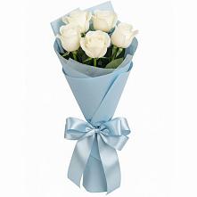 Букет 5 Белых роз Проуд в Незамаевской