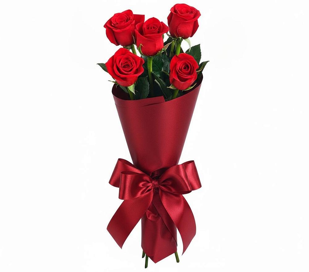 Букет 5 Красных роз Эдлесс Лав в Незамаевской