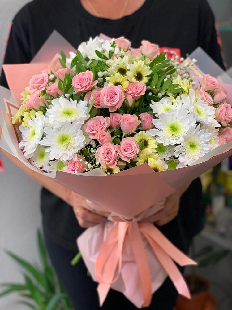 Букет цветов из: Розы и Хризантемы в Незамаевской
