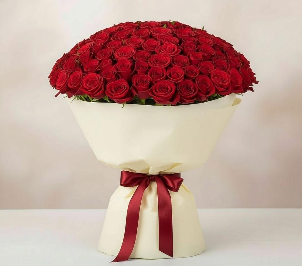 Букет 101 Красная роза Милано в Незамаевской