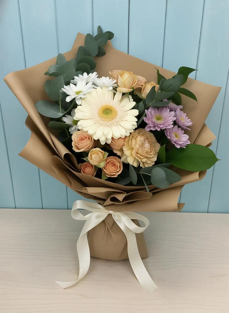 Букет цветов из: Герберы и Хризантемы в Незамаевской