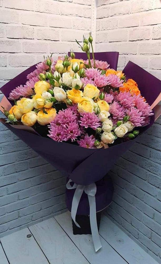 Букет цветов из: Хризантемы и Розы в Незамаевской
