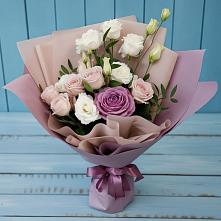 Букет цветов из:  Розы и Лизиантусы в Незамаевской