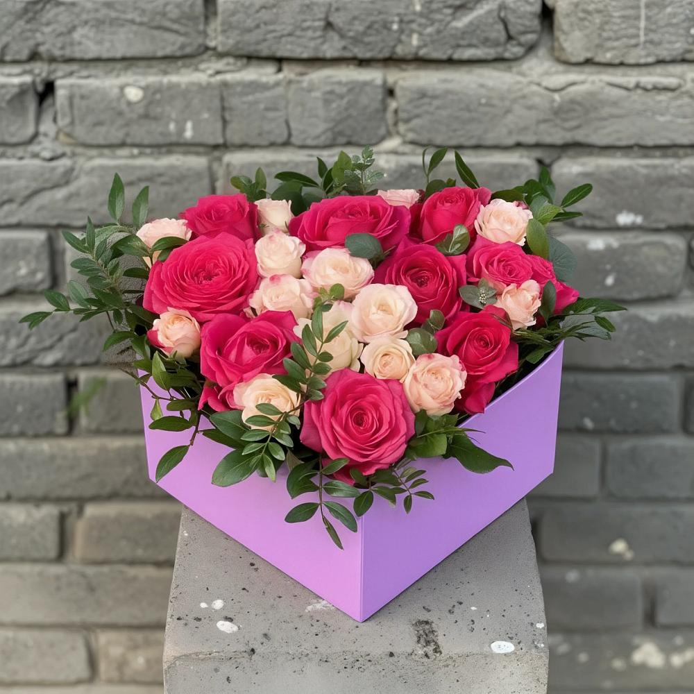 Цветочная композиция из Розы в коробке в Незамаевской