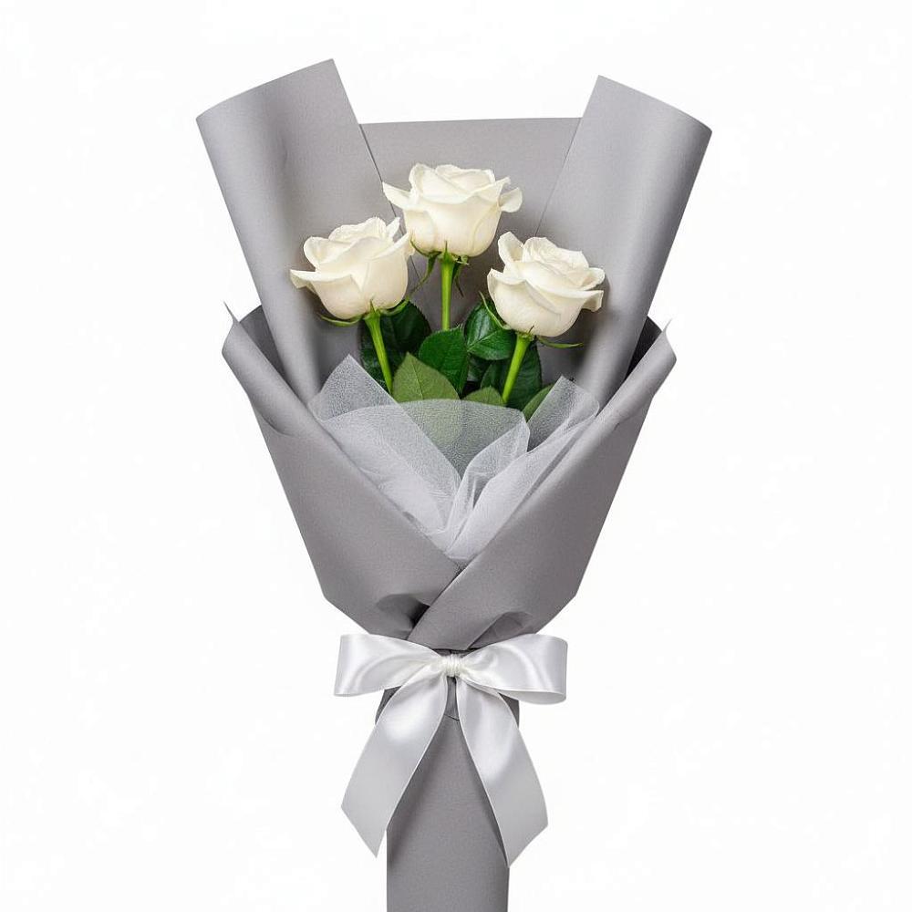 Букет 3 белые розы в Незамаевской