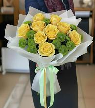 Букет цветов из:  Хризантемы и Розы в Незамаевской