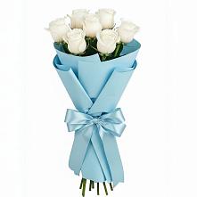 Букет 7 белых роз Проуд в Незамаевской