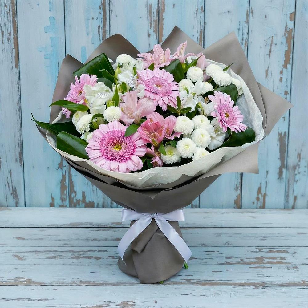 Букет цветов из: Герберы, Альстромерии и Хризантемы в Незамаевской